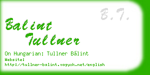 balint tullner business card